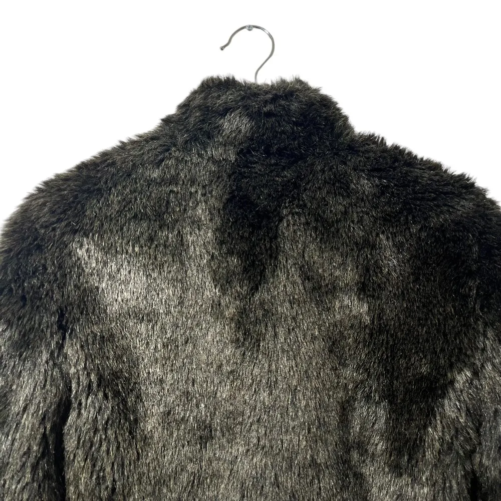 Armani Exchange Faux Fur Teddy Dark Brown Coat Jacket Size XS - Image 6