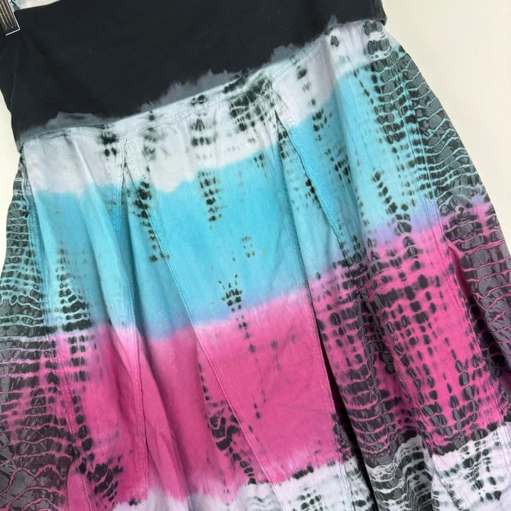 Y2K Tie Dye Midi Skirt Sz Large Foldover Waistband - Image 6