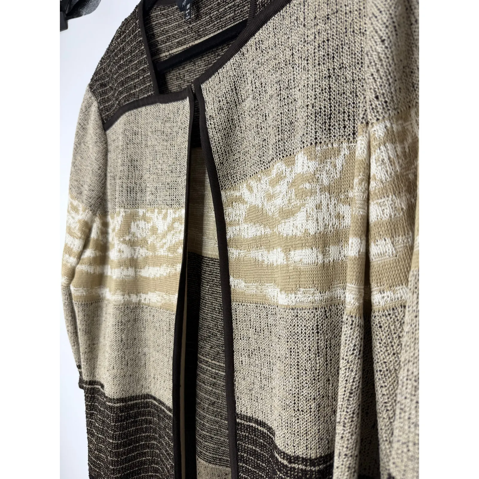 Ming Wang Open Front Knit Jacket – Women’s OX (XL Equivalent) Brown Tan - Image 4