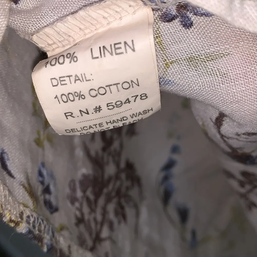 Bellambia made in Italy 100% linen woman flowy halter shirt size LARGE Tan - Image 6