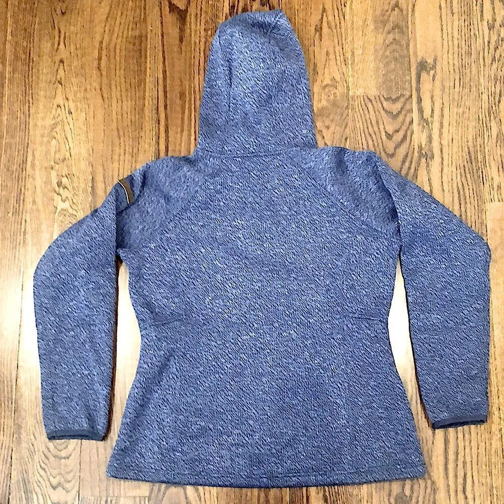 COLUMBIA Womens Navy Blue Knit Full Zip Fleece Lined Zip Pockets Hoodie Sz Large - Image 2