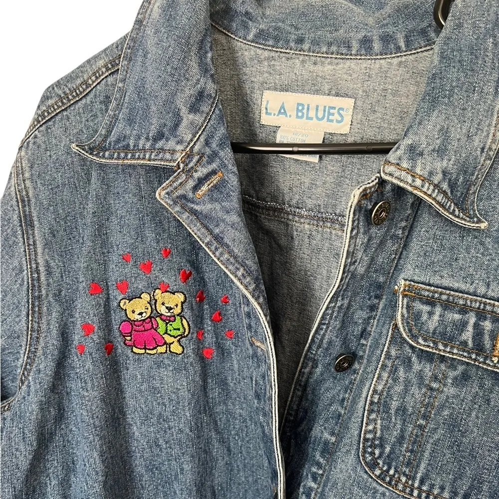 Vintage Embroidered Teddy Bear Jacket 18/20 - Image 2