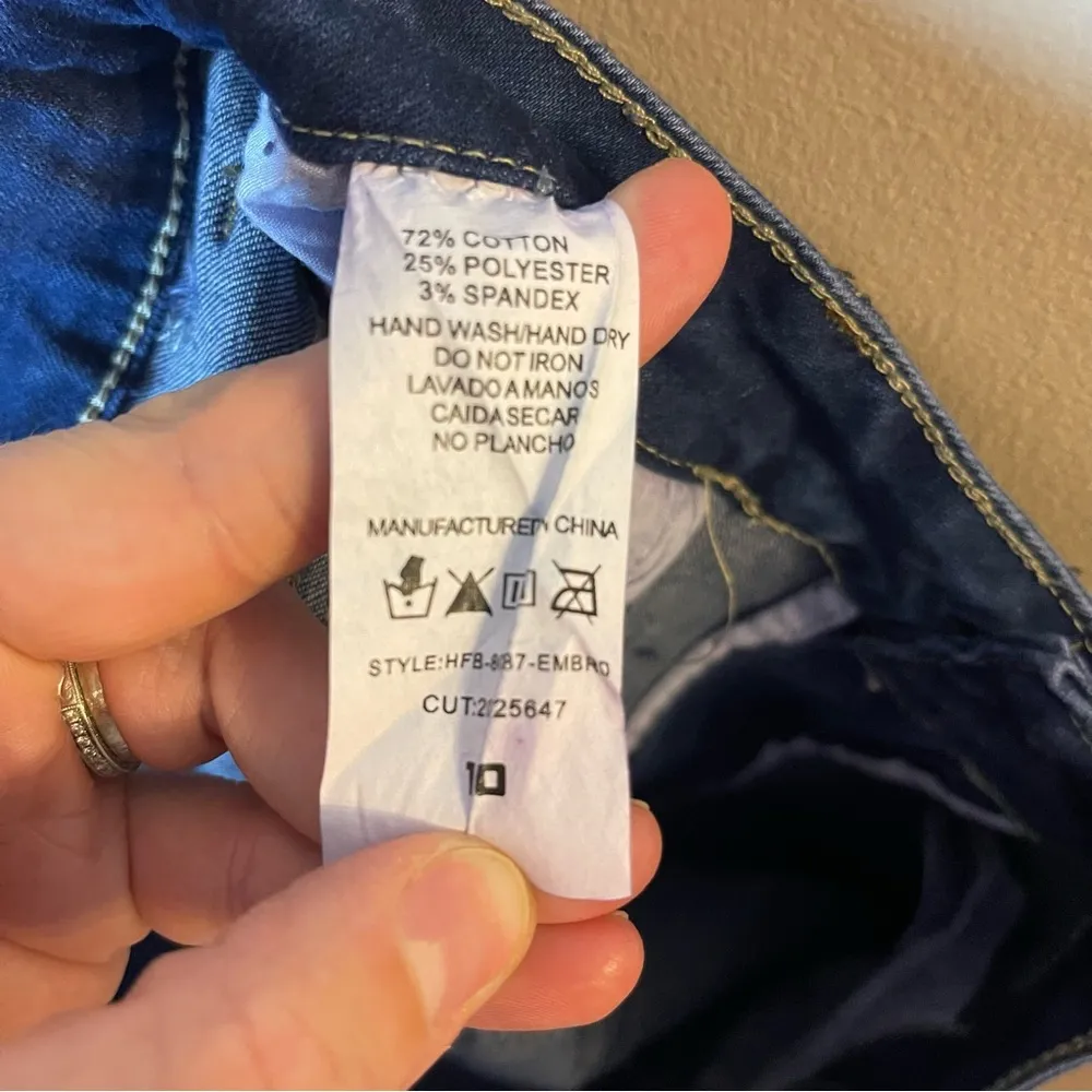 Home Folk Embroidered Flare Jeans - Image 8