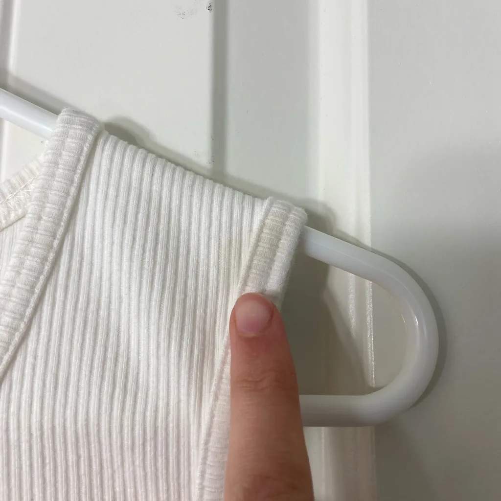 ProSpirit women’s white ribbed stretch sleeveless thick strap tank top shirt XL‎ - Image 3