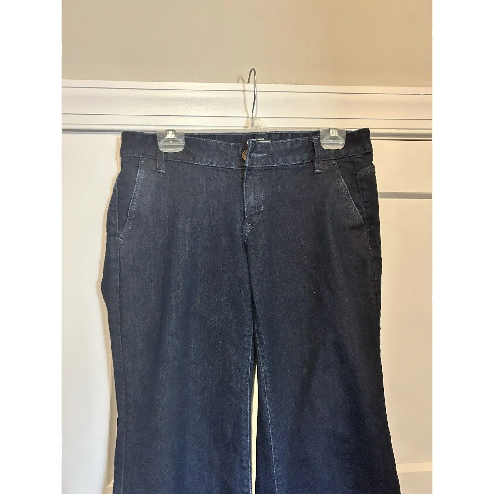 Ann Taylor Loft Modern Trouser Dark Denim Jeans Size 6 Low Rise Y2K Stretch City - Image 2