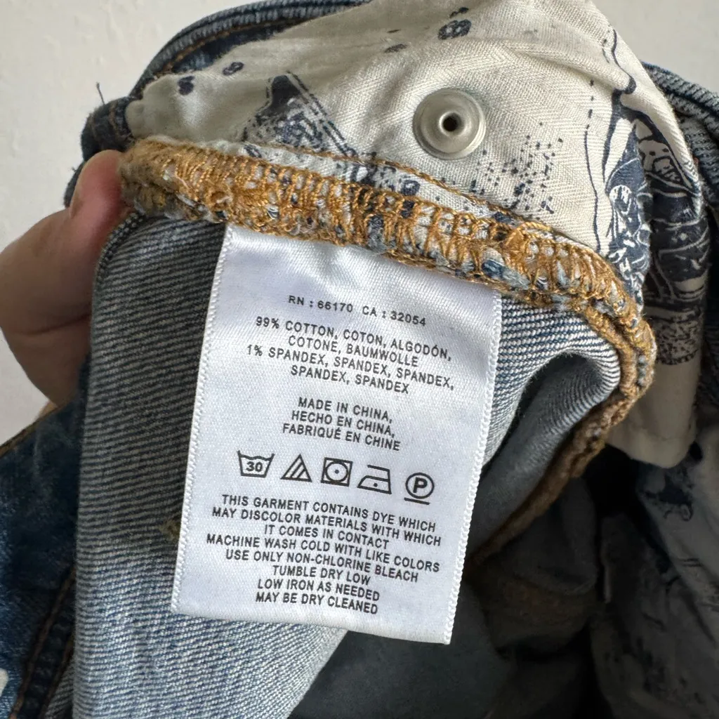 Pilcro and the Letterpress Mid Wash Blue Denim Slim Straight Leg Jean Womens 27 - Image 6