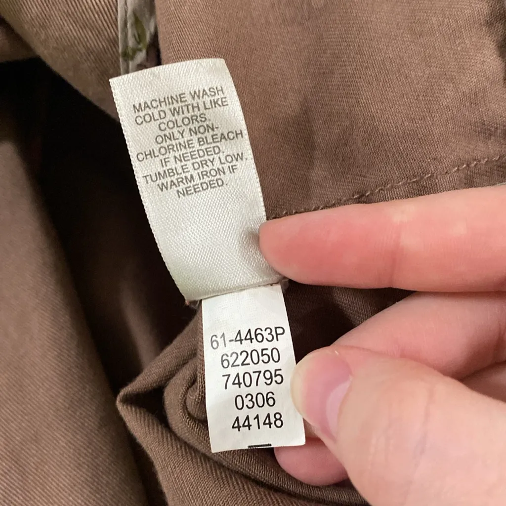 J Jill brown cotton lagenlook two button lightweight blazer size XL petite - Image 13