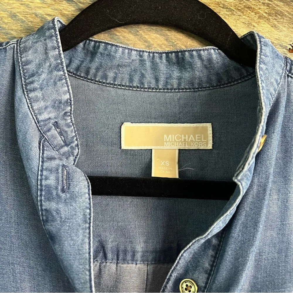 Michael Michael Kors Chambray Top‎ XS Blue - Image 9