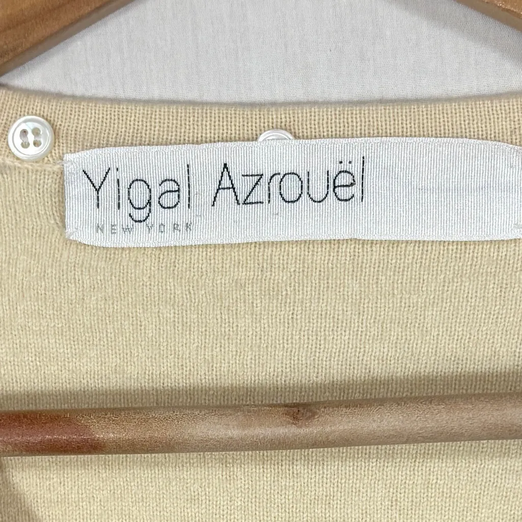 Yigal Azrouel 100% Merino Wool Sweater Womens M Casual Cozy Neutral Color Block Gray Size M - Image 3