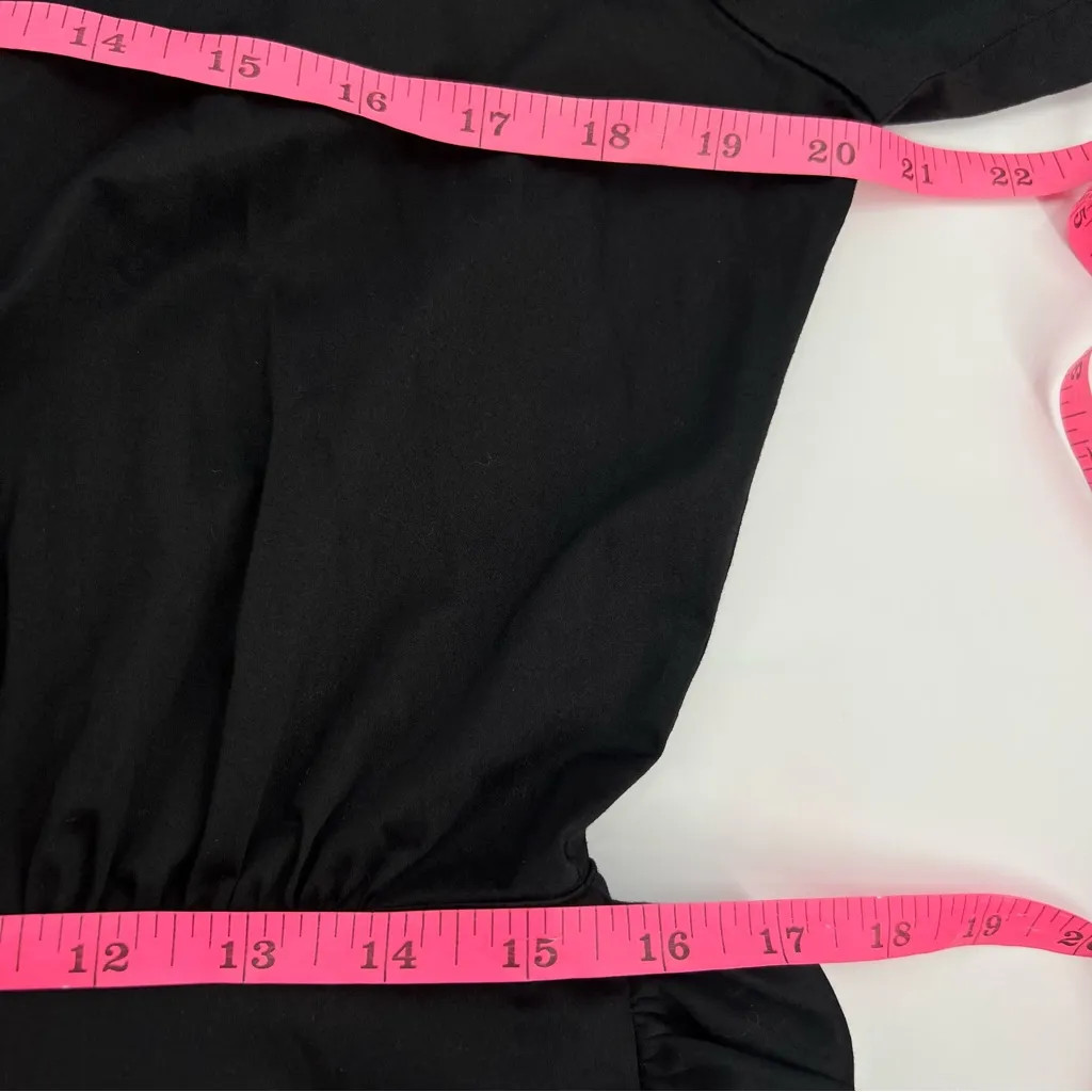 Sundays Jenna scalloped belted shirt dress black sz M - Image 9