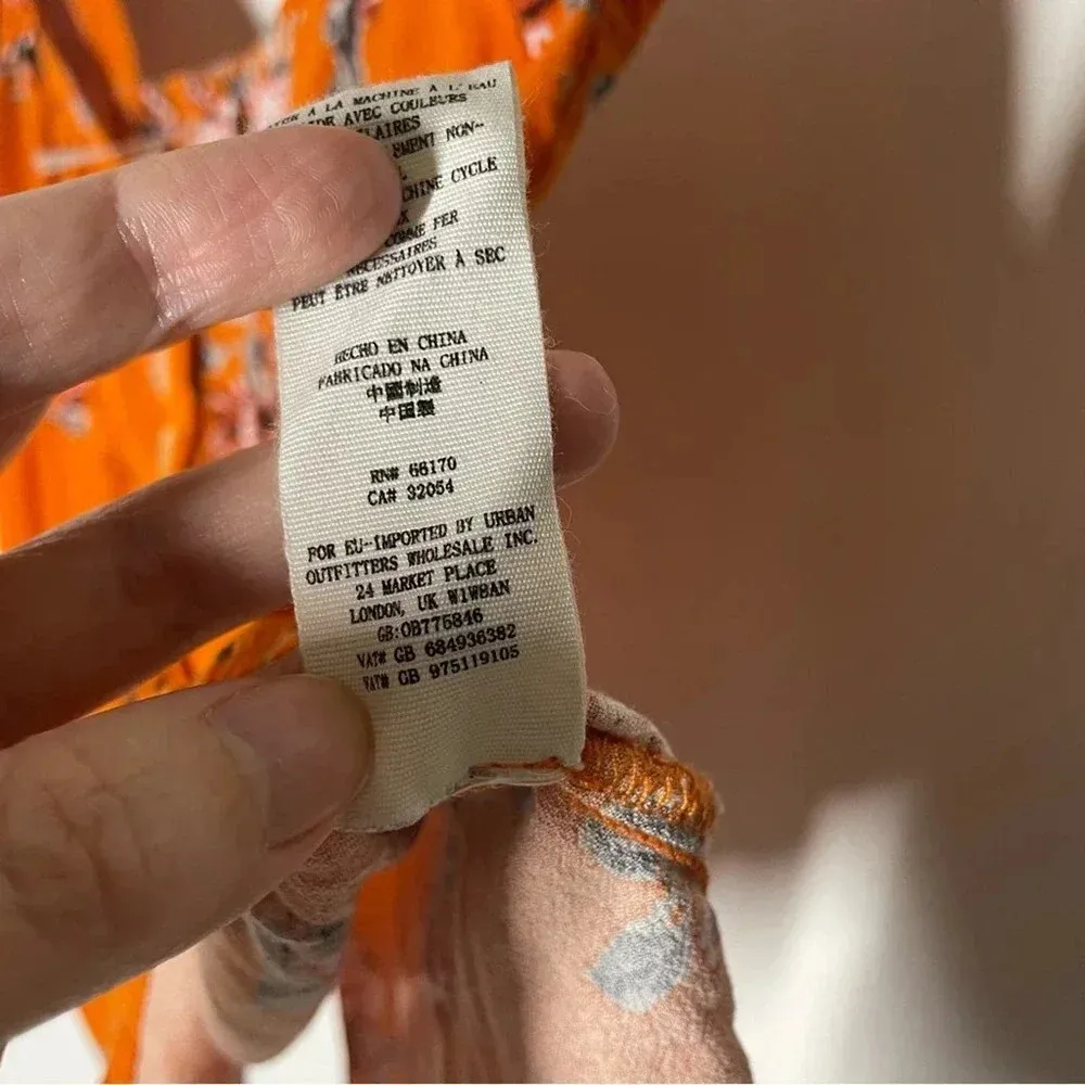 Free People Close to You Floral Burnt Orange Blouse Size Small - Image 5