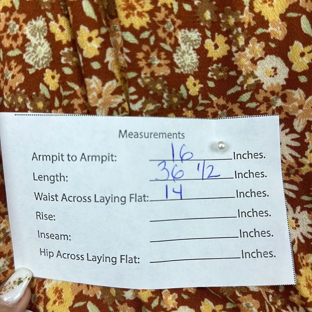 NWT Universal Thread Floral Wrap Sleeveless Women's Yellow and Brown Dress Sz S - Image 6