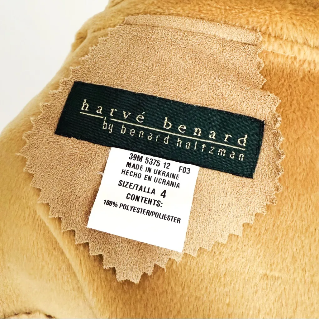 Vintage Y2K Faux Suede Coord Set with Faux Fur Lining in Camel | Size 4 Tan - Image 12