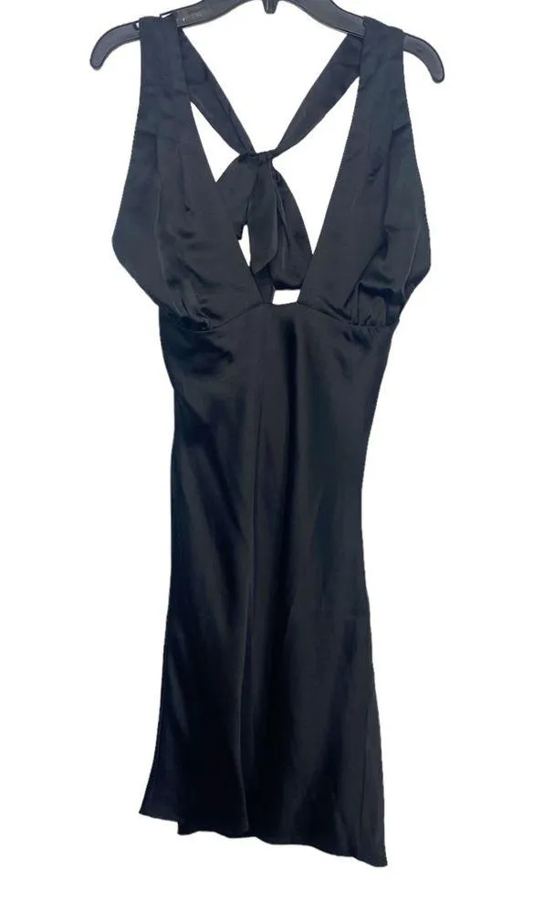 NIA Satin Cross Halter Dress - Image 3