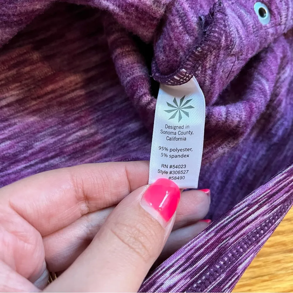 Athleta purple coastal space dye fleece pullover size XS - Image 5