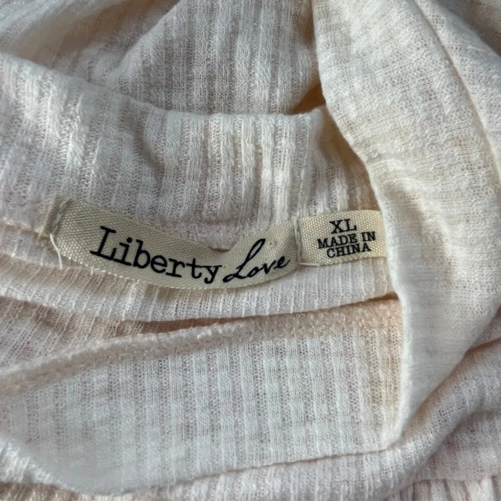 Liberty Love Hi-Low Dress Sz XL Cream Ribbed Sleeveless Tier Y2K Fairy Ethereal - Image 9