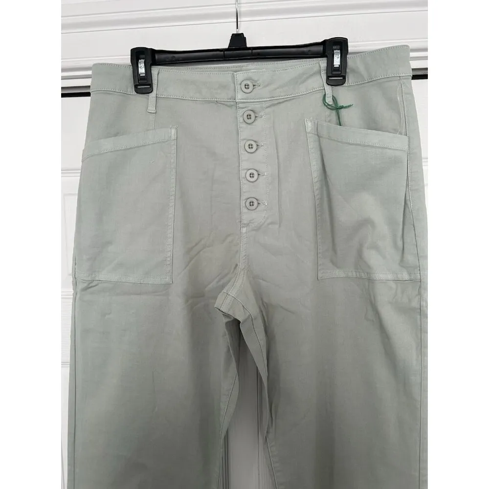 PISTOLA Tammy Button Fly Trouser Pants Straight Leg Sea-mist Green Size 33 - Image 5