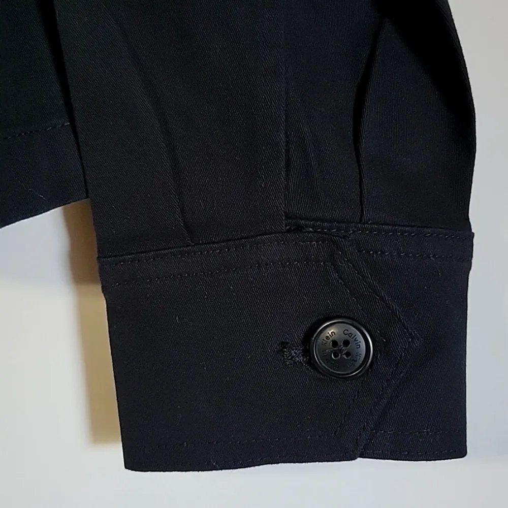 belted button-up Jacket Black Size M NWT - Image 11