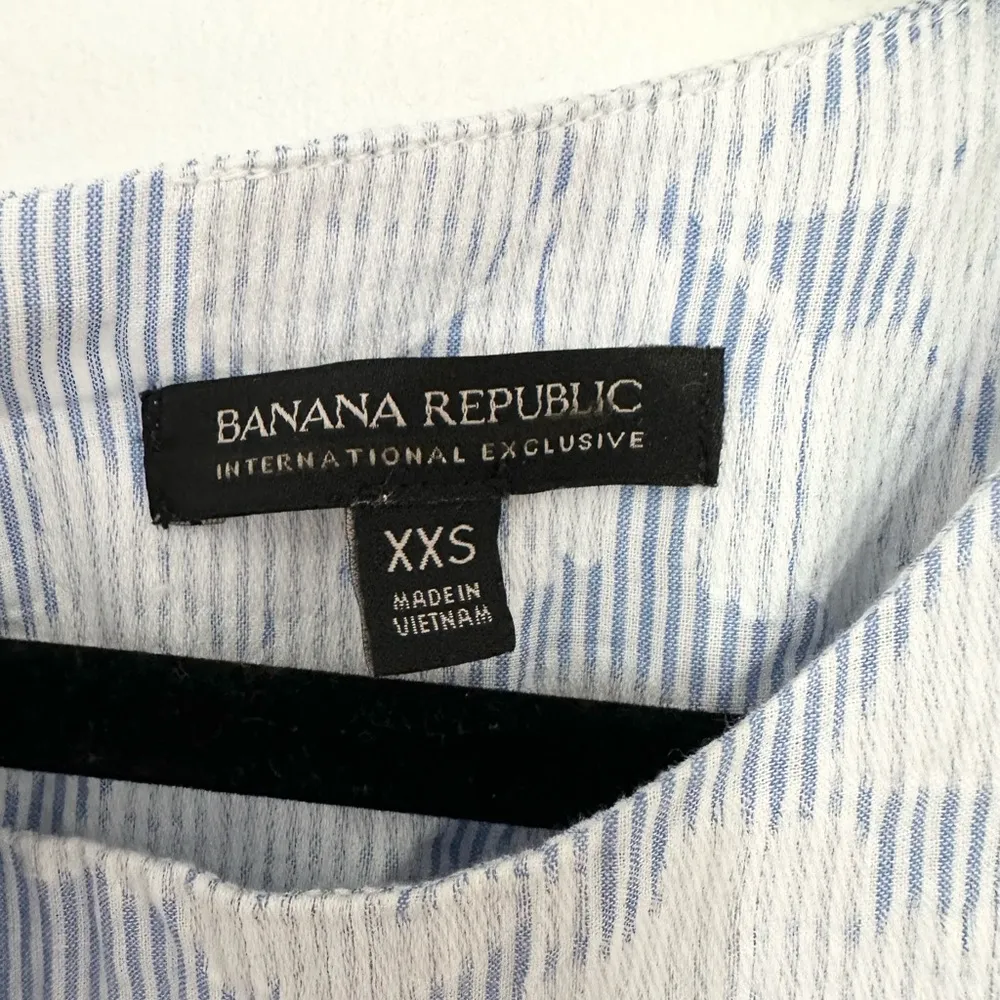 Banana Republic Poplin Fit-and-Flare Dress,Light Blue Stripe XXS #555102 T09 - Image 2