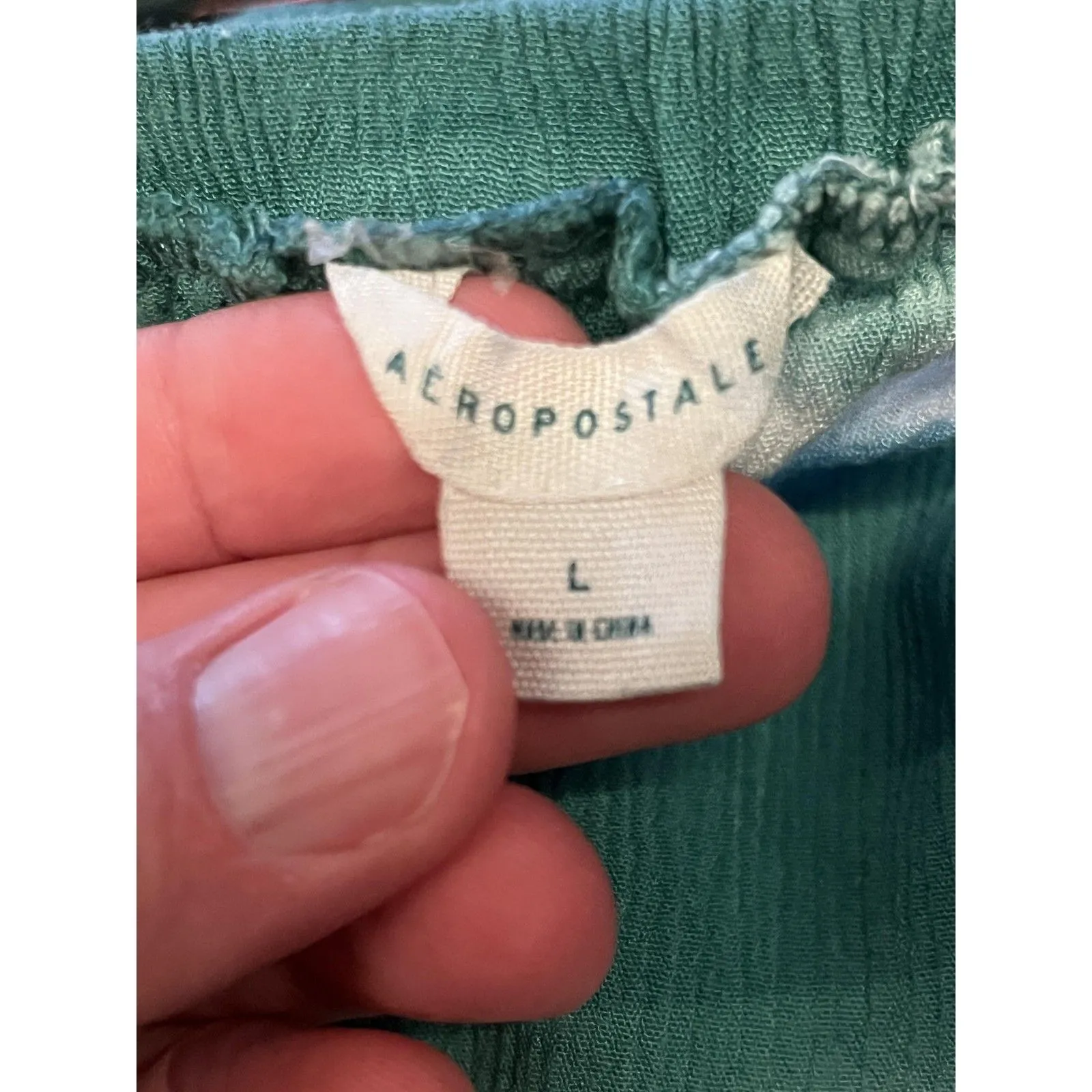 Aeropostale Romper Womens Large Blue Tie Dye Gauze Sleeveless Ruffle Hem Casual - Image 6