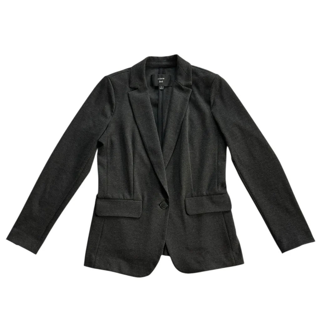 J Crew 365 Classic Grey Blazer Size 4 Professional Casual Preppy Academia - Image 3