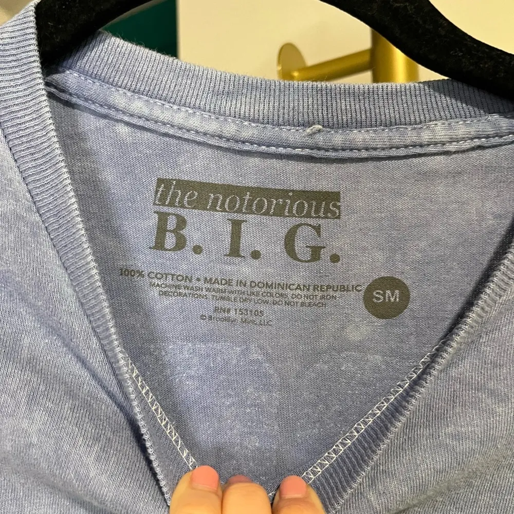 Blue acid wash Biggie Smalls Graphic T - Image 5
