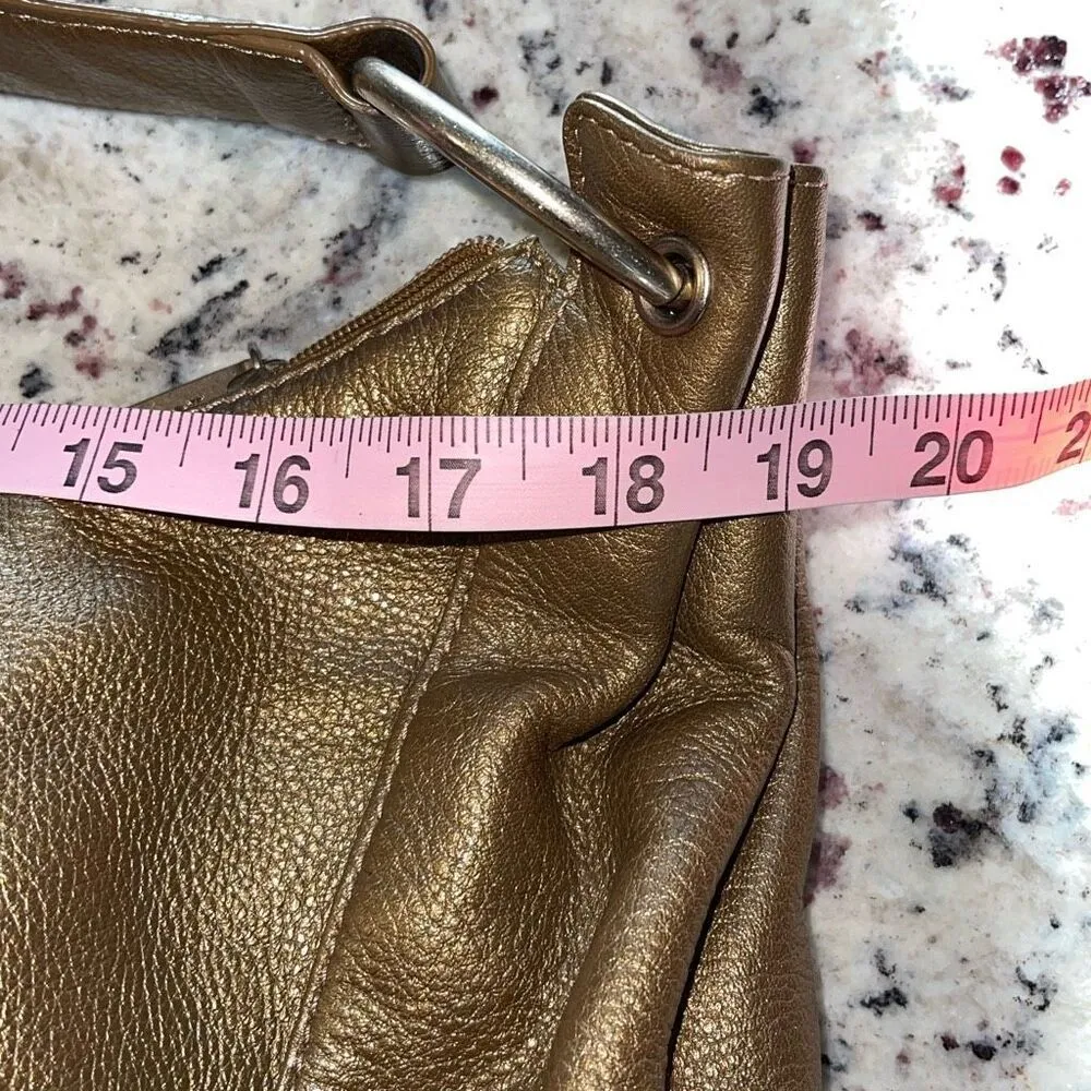 HOBO International Slouch 90s Style Gold Shoulder Bag w/story‎ card Medium - Image 9