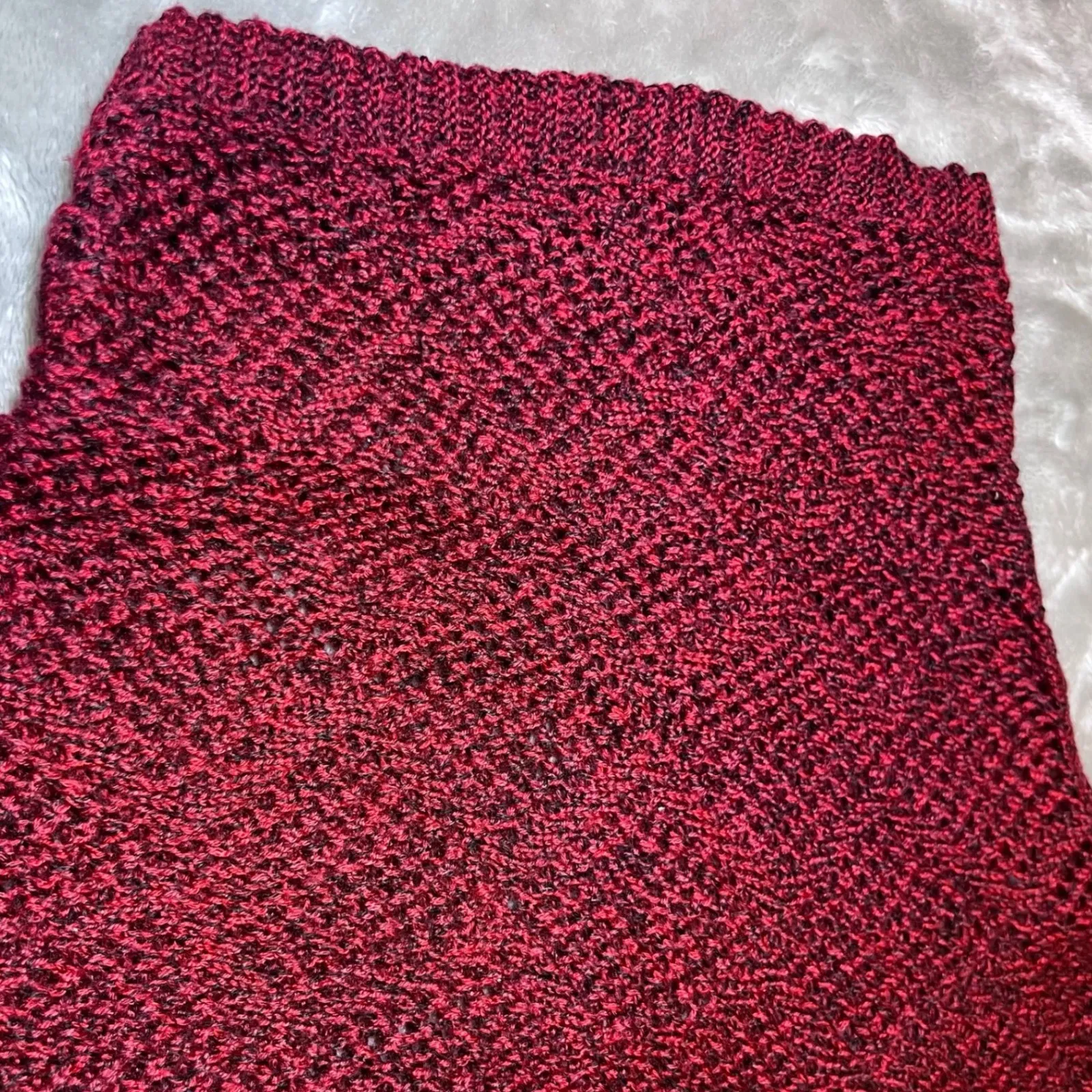 United States Sweaters Knit Diamond Pattern Sweater Womens Large Burgundy Boho - Image 6