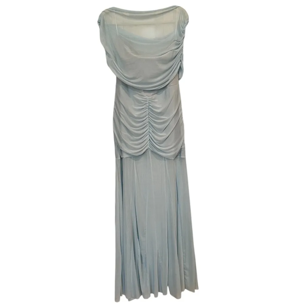 COMMENSE OFF THE SHOULDER RUCHED DRESS, pale blue XL • New With Tags - Image 4