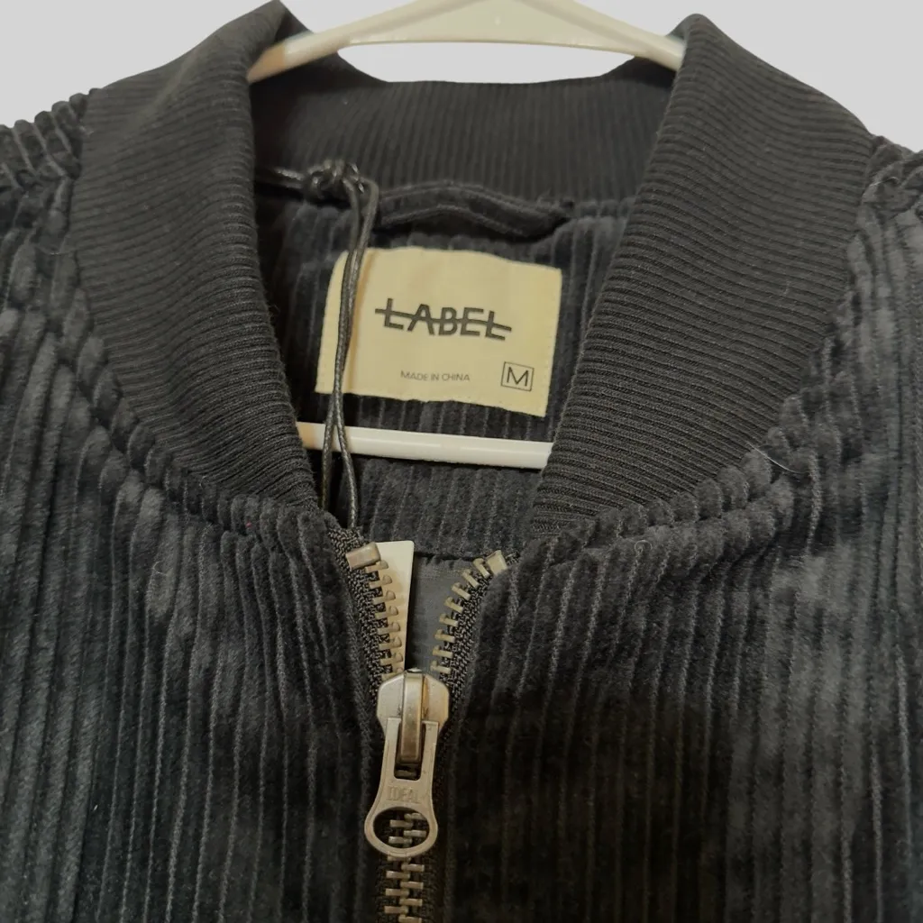 Women’s Black Corduroy Bomber Jacket Sz M NWT Fall Winter Coat Outerwear Size M - Image 7