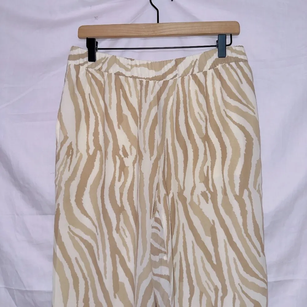 Soft Surroundings Crop Wide Leg Zebra Print Palazzo Pants size medium - Image 3
