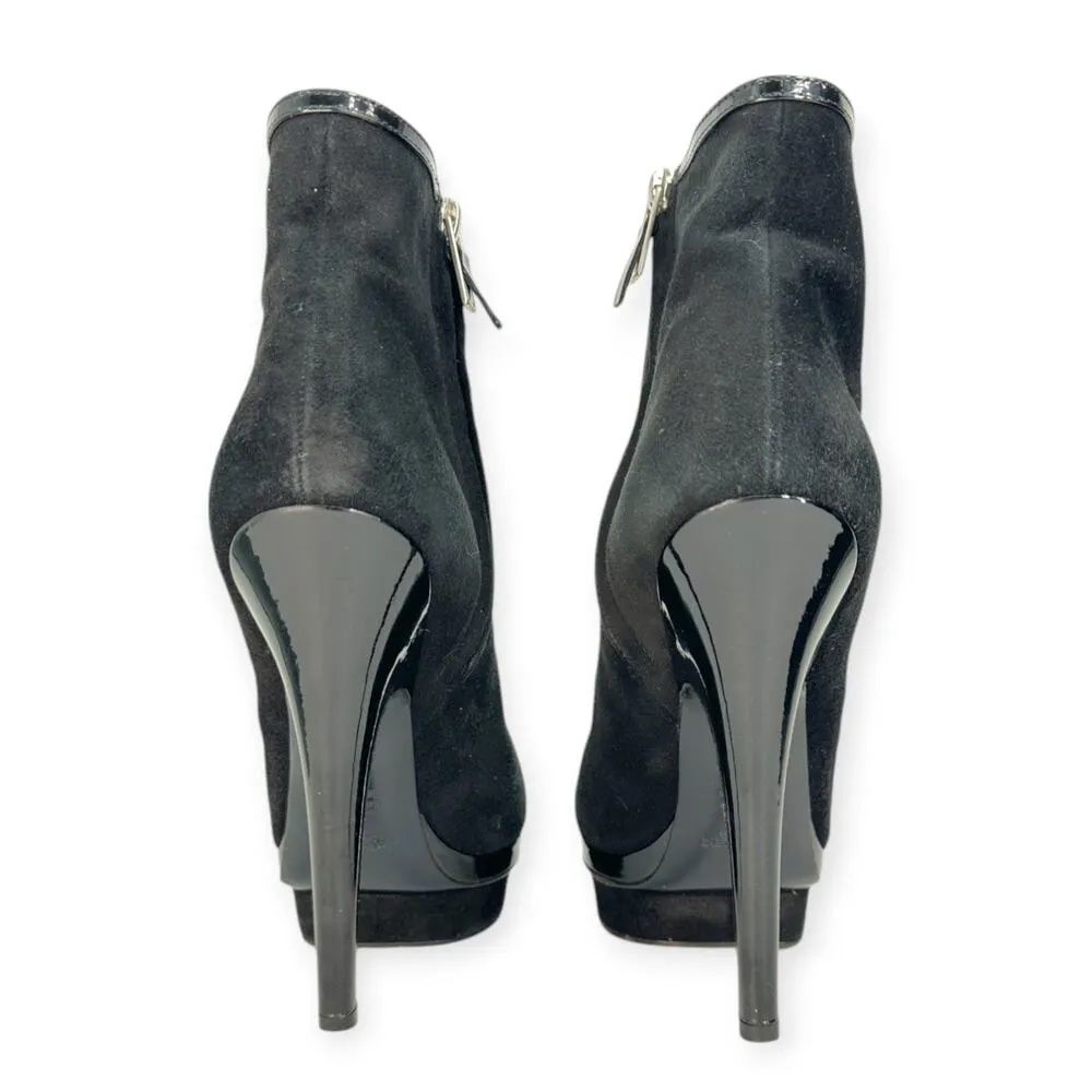Yves Saint Laurent | 39 | YSL Black Suede Leather Stiletto Heel Platform Bootie Size 9 - Image 3