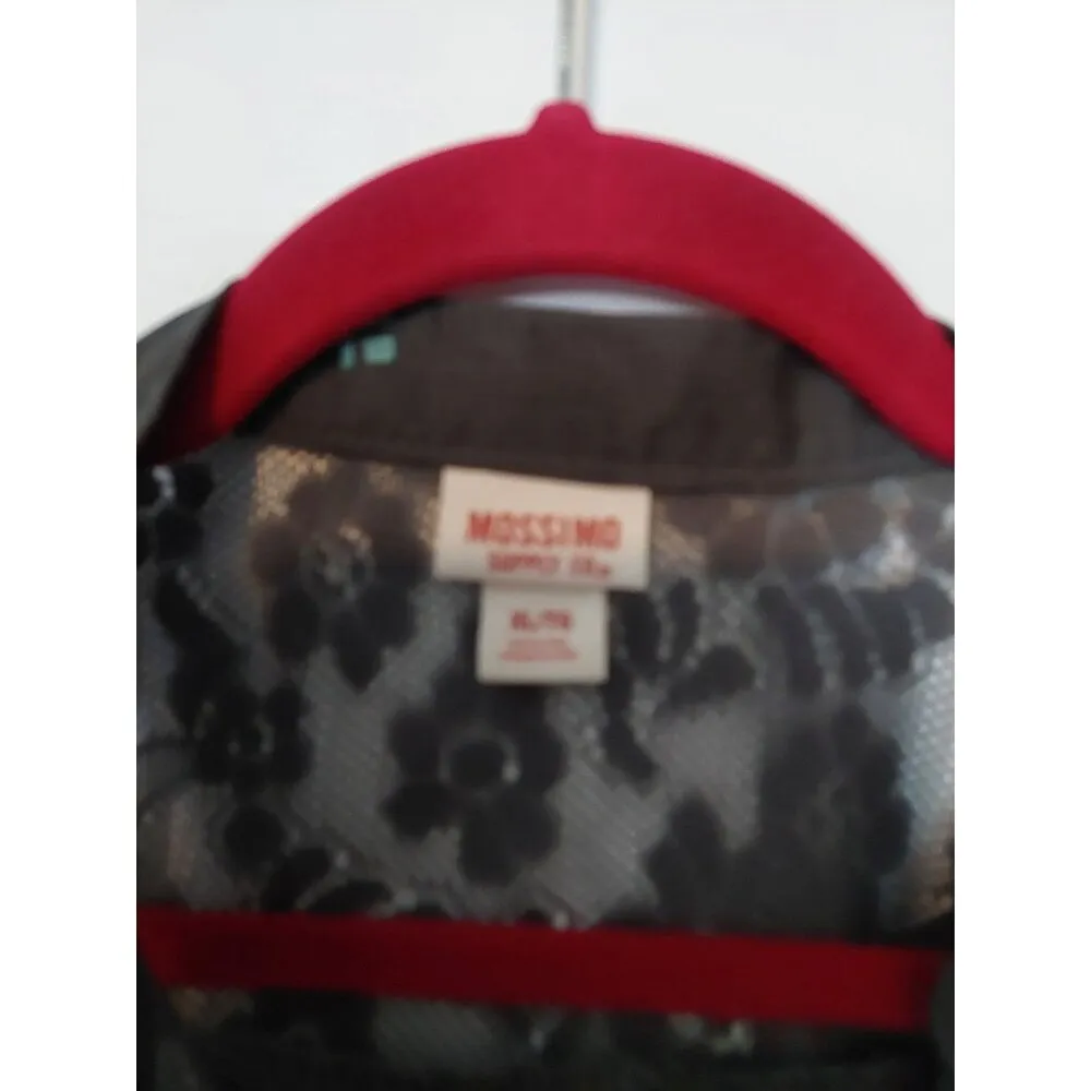 Mossimo Womens Gray Sheer Long Sleeve Tunic With Lace & Patterned Detail Size XL - Image 3