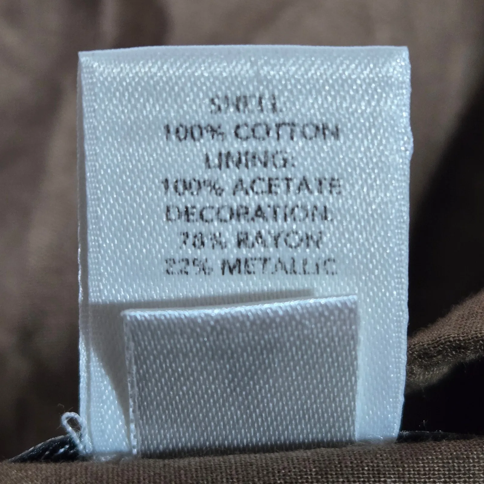 Ann Taylor‎ Loft Cotton Metallic A-Line Skirt Brown Embroidered Scalloped Hem 8 - Image 7