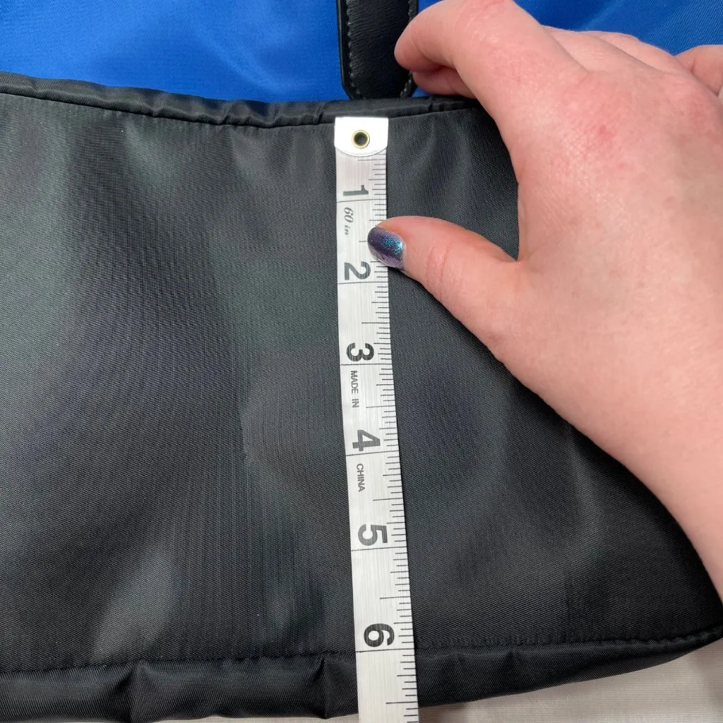 St. John Colorblock Blue Black Nylon Tote Bag - Image 9