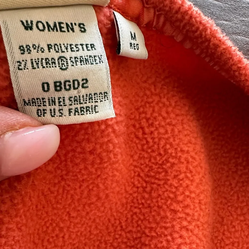 🔵 SALE 3/$25 LL BEAN REED FLEECE FULL ZIP ORANGE VEST M Size M - Image 5