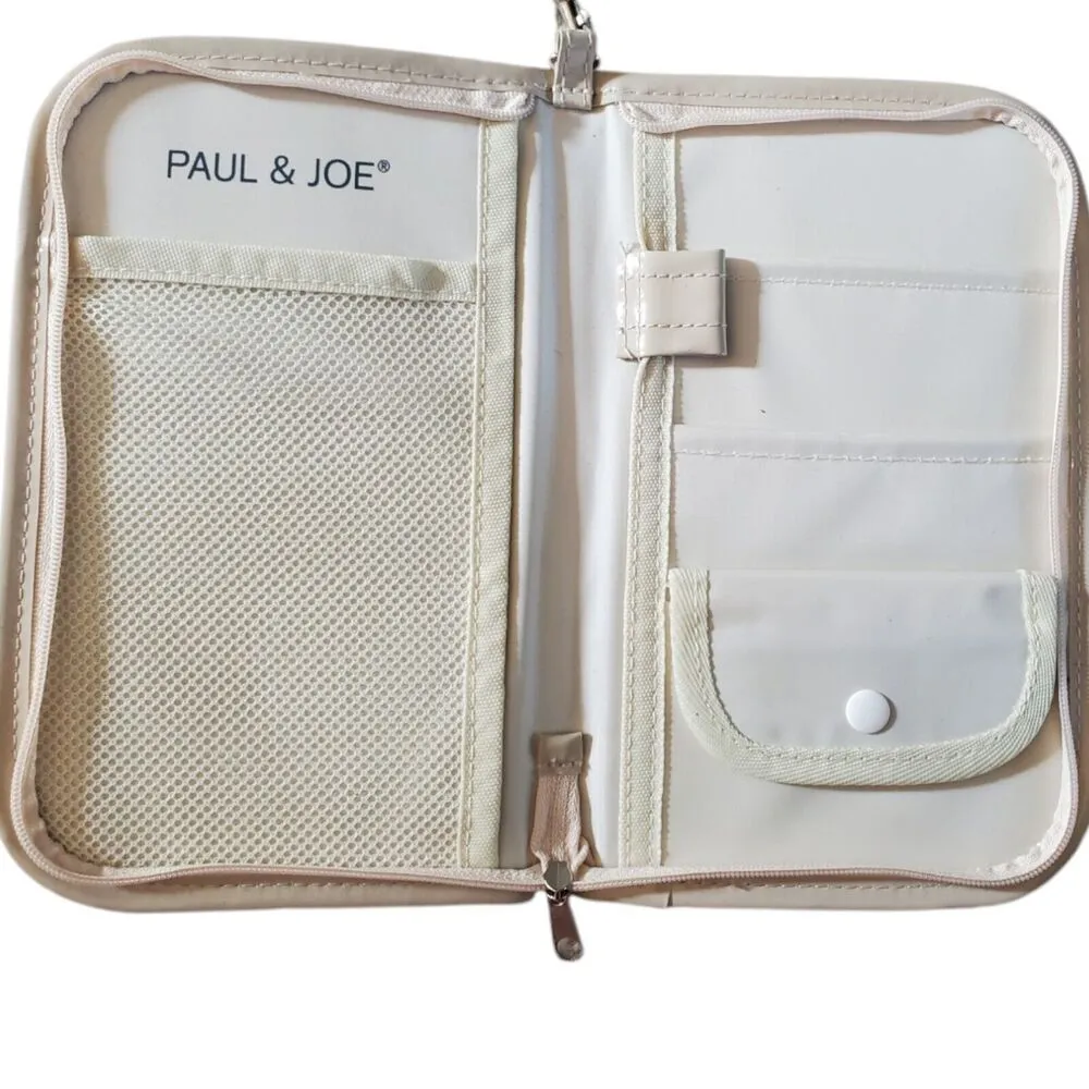 Paul Joe Limited Edition Purse Wristlet Travel Handbag Pink Floral Beige 6"x4" - Image 2