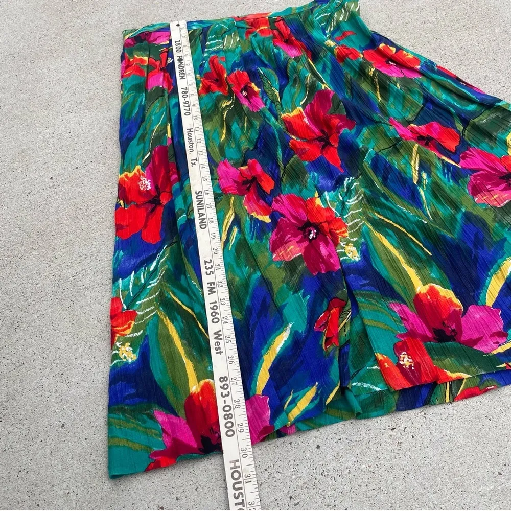 Vintage 90s Alfred Dunner‎ Women’s Size 14 Midi Skirt Tropical Vacation Resort - Image 4