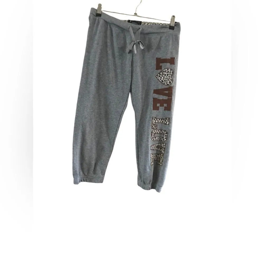 Thrill Gray Capri Joggers Medium Brown - Image 5