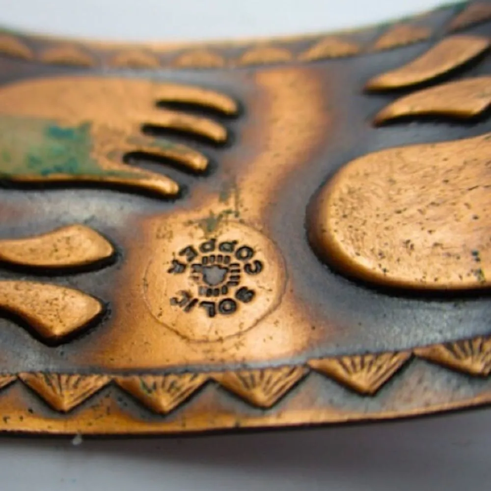 BELL TRADING COMPANY Southwestern Solid Copper Paw Print Cuff Bracelet - Image 5