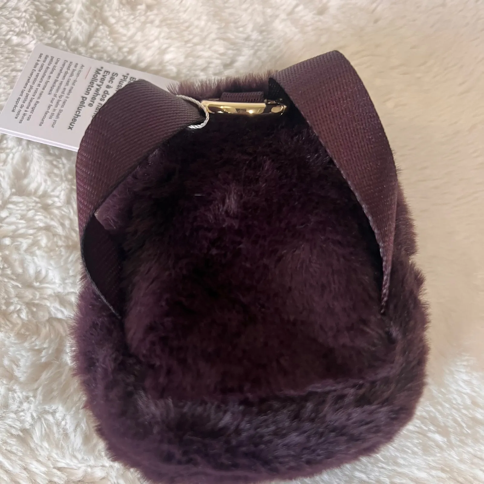 Lululemon Everywhere Nano Backpack Plush Fleece Black Plum Gold Womens  Accessory Purple - $38 (44% Off Retail) New With Tags - From Dawnns