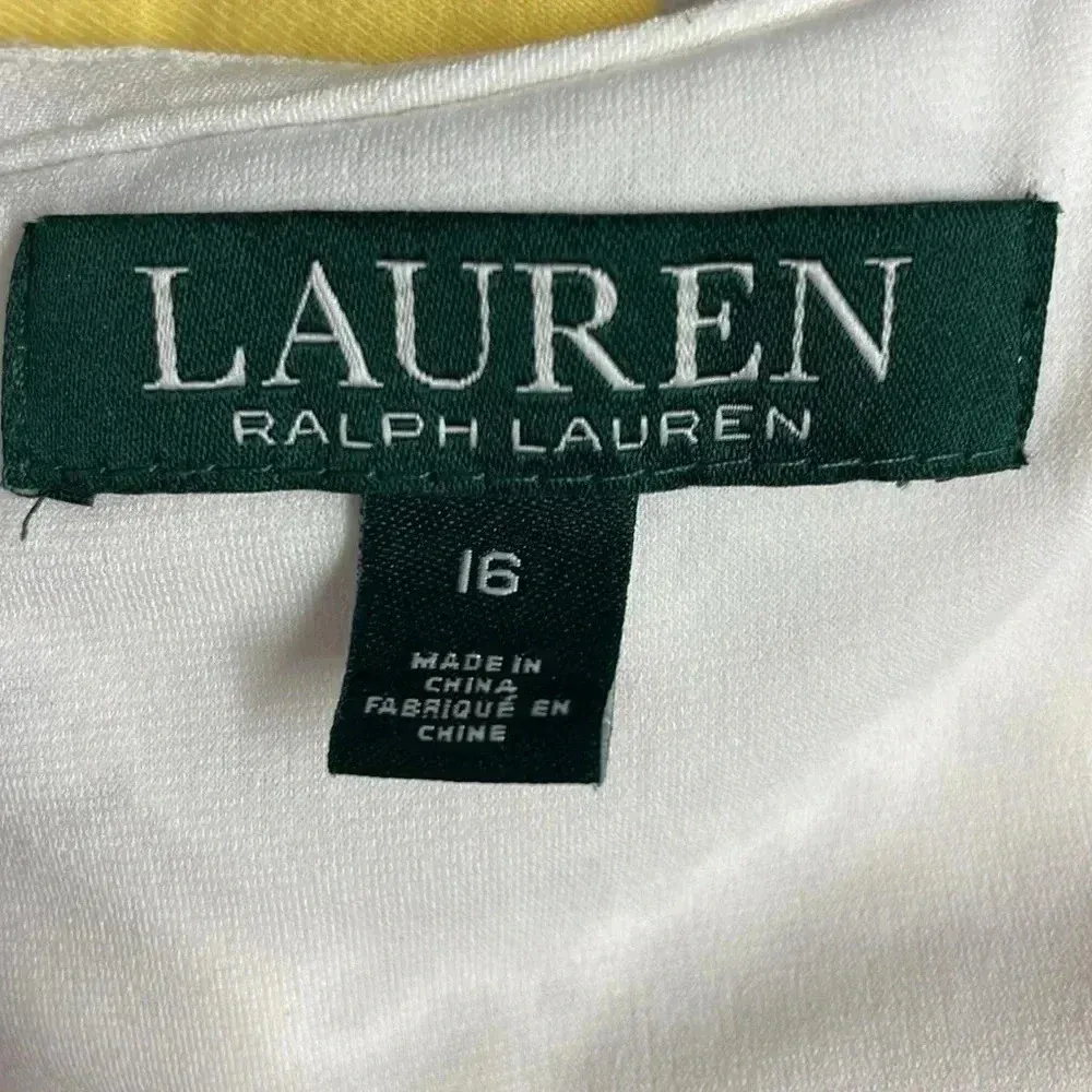 Lauren Ralph Lauren Beige Mono Neutral Lace Sheath Dress Size 16 Womens Stunning - Image 5