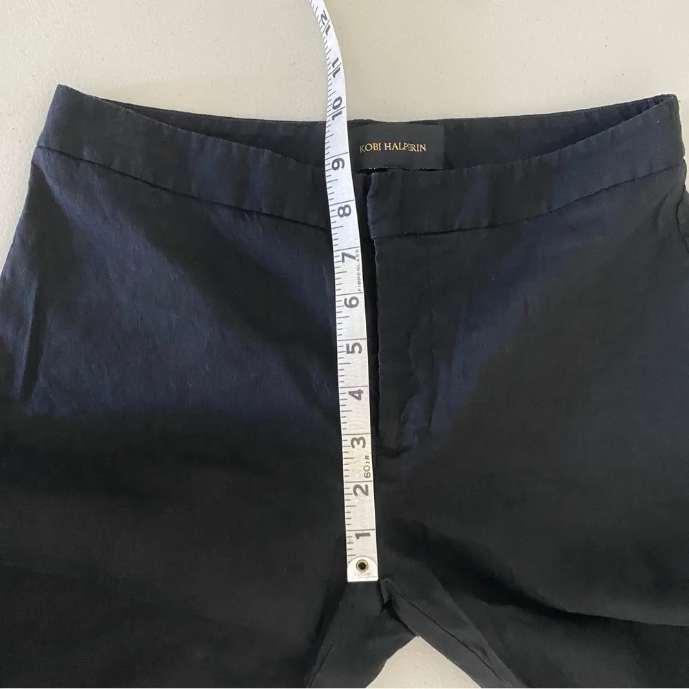 Kobi Halperin Black Linen Blend Lace Kick Flare Crop Leg Kelly Pants Capris 4 - Image 10