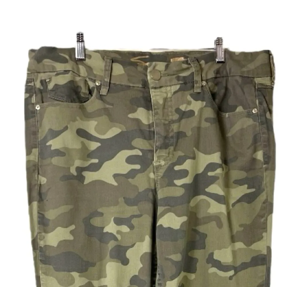 Seven7 Jeans Tummyless High Rise Skinny Ankle Green Camo Women’s Plus Size 16 - Image 6