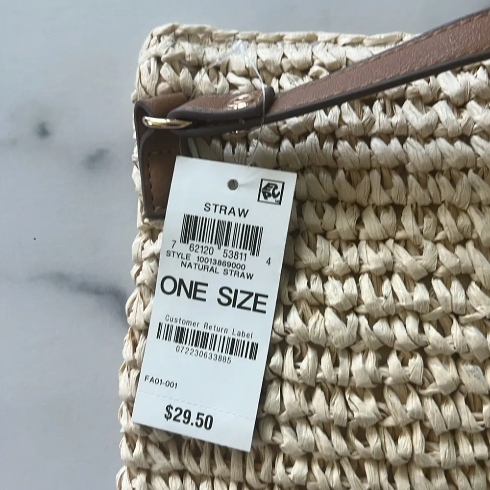 INC Straw Crossbody, Natural Straw One Size, New w/Tag - Image 4