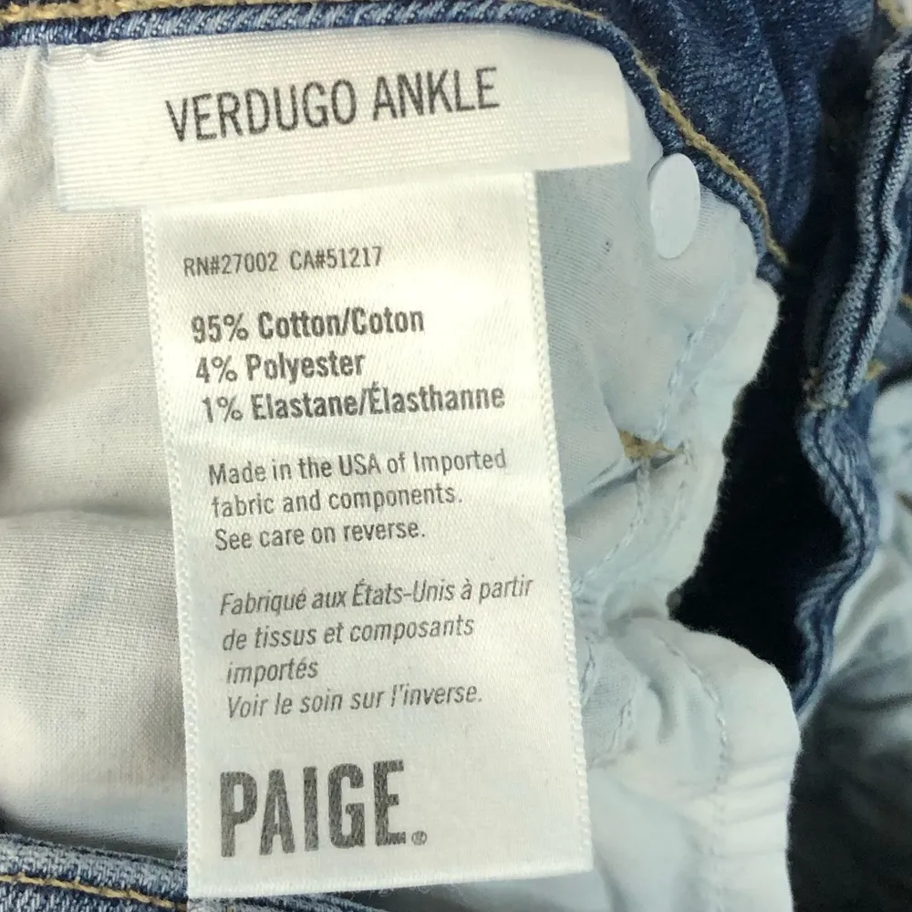 Paige Verdugo Ankle Embarcadero Distressed Knee Medium Wash Skinny Jeans 24 - Image 5