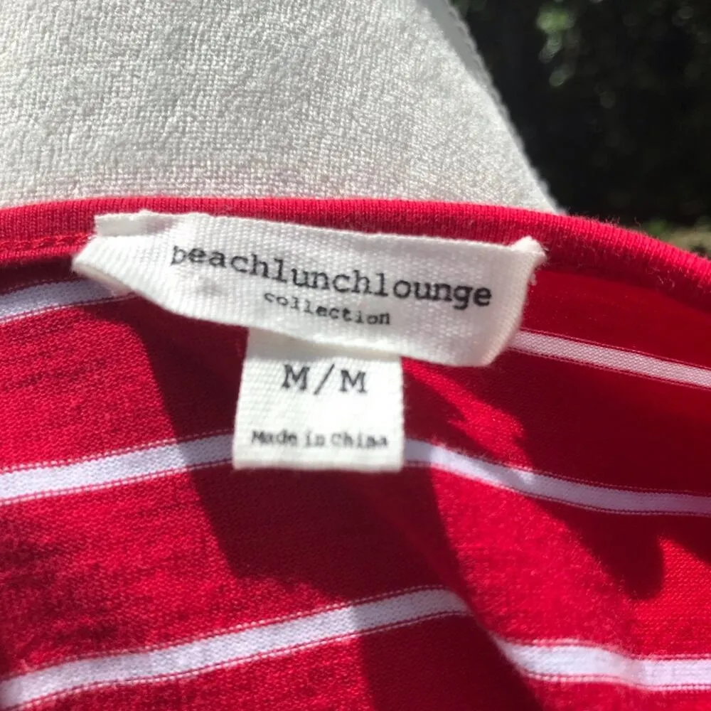 Beach Lunch Lounge Red stripe fringe dress - Image 5