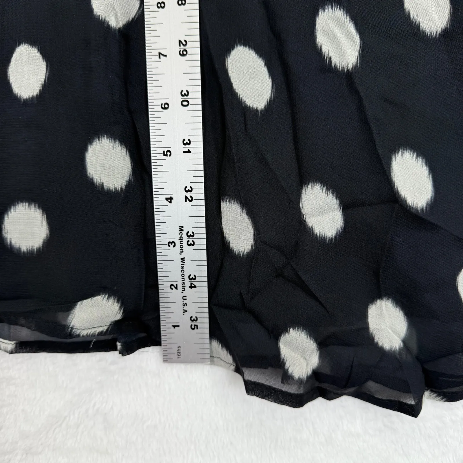 Maeve Anthropologie‎ Dress Small Black White Polka Dot Long Sleeve Tie Back - Image 4