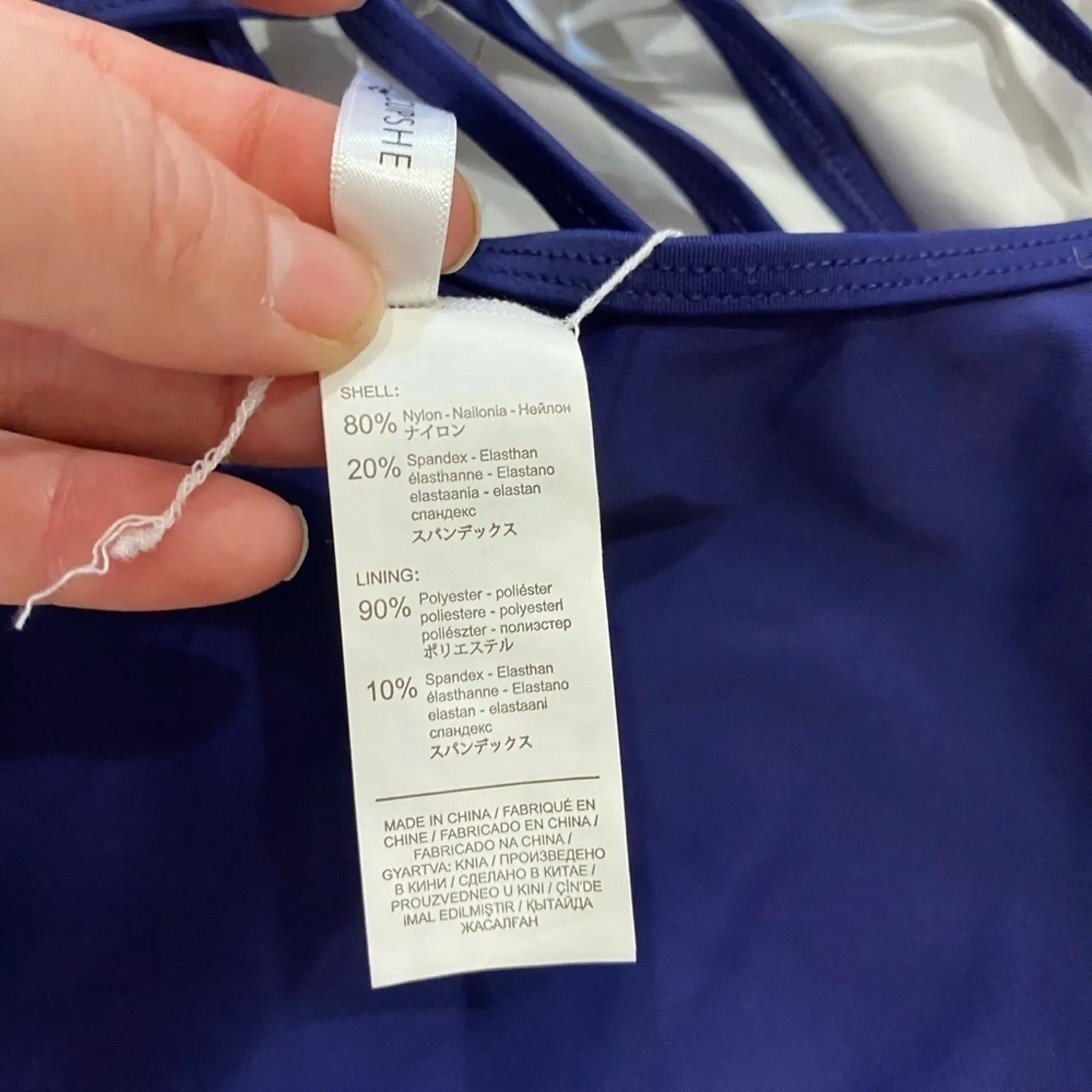 Cupshe Blue Ruffle Plunge One Piece Swimsuit Size M NWT Beach Swimwear - Image 7