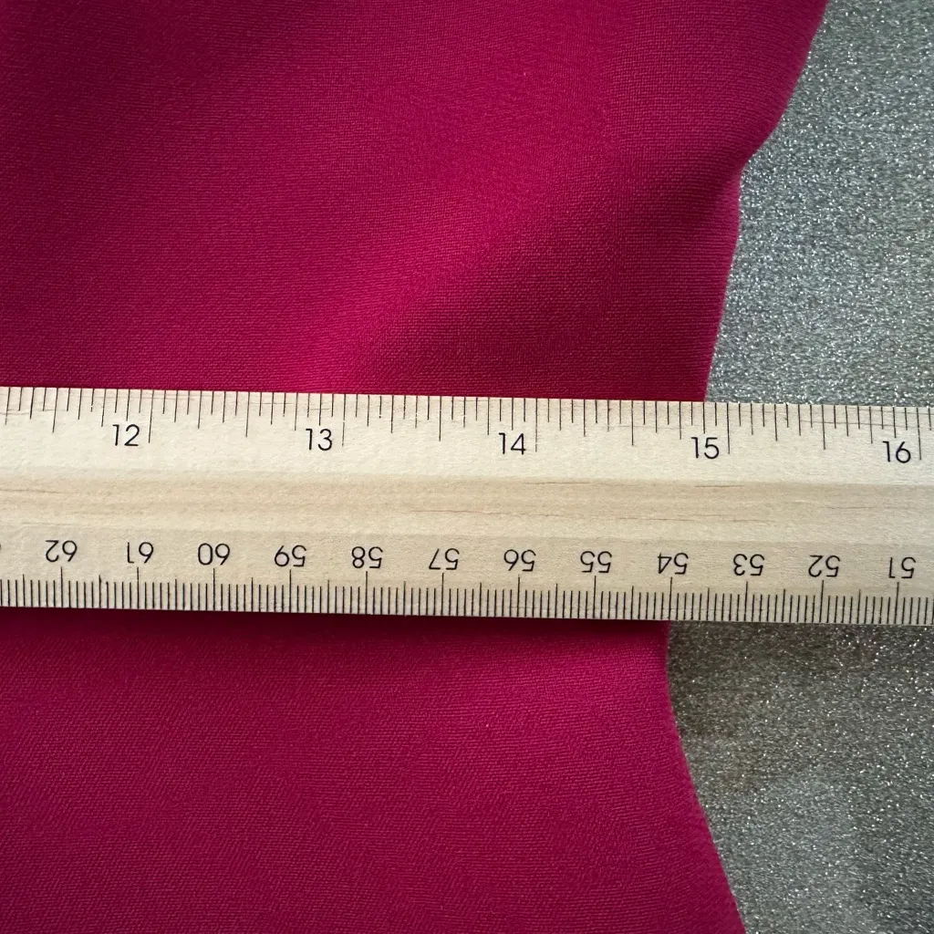 Maggy London Fuchsia Asymmetric Neckline Long Sleeve Sheath Dress (1086) - Image 12